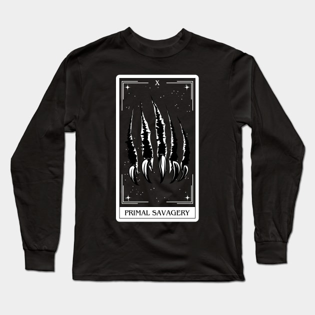 Primal Savagery Dnd 5e Spells Tarot Card Dungeons and Dragons Gift Long Sleeve T-Shirt by JaeSlaysDragons